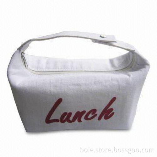 Canvas Lunch Tote with Foil Lining, Handle with Snap for Closure, OEM/ODM Orders are Welcome